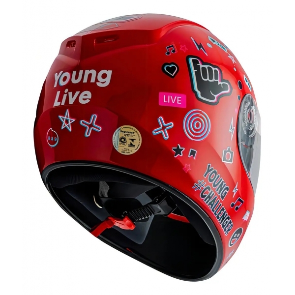 Capacete Moto Infantil Criança Fly Young Live Azul Preto Vermelho C/ Selo Inmetro Masculino Feminino - Vermelho