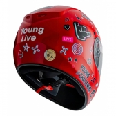 Capacete Moto Infantil Criança Fly Young Live Azul Preto Vermelho C/ Selo Inmetro Masculino Feminino - Vermelho